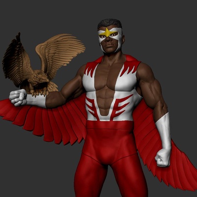 co3d - marvel's falcon 1970s comic costume marvel hero superhero avengers captain america 3d print model - Mito3D