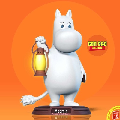 co3d moomin dessin animé papa moumine 3dprint statue figure 3dprinting sculpture enfants enfant mignonne 3d print model - Mito3D