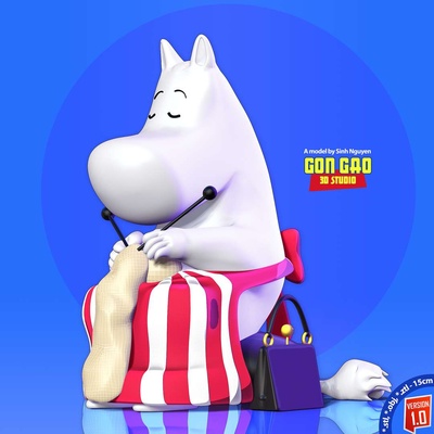 co3d maman moomin dessin animé papa moumine 3dprint statue figure3 3dprinting sculpture mignonne femme 3d print model - Mito3D