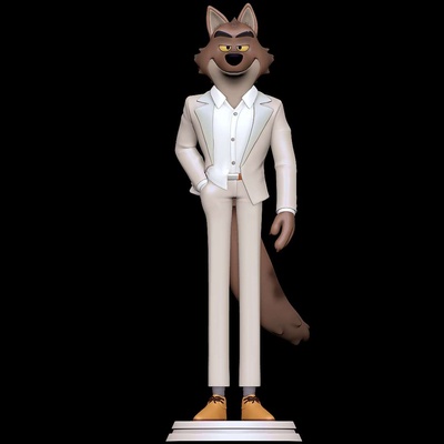 co3d - mr wolf bad guys mr dreamworks furry male anthro 3d print model - Mito3D