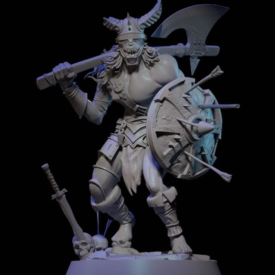 co3d - orc warrior ork dnd miniature by elton amorim 3d print model - Mito3D