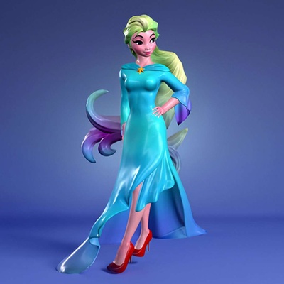 co3d - princess elsa 3d stl 3d print model - Mito3D