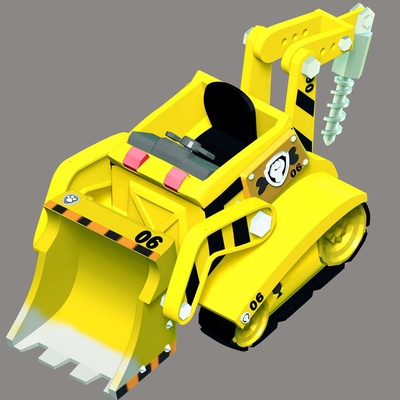 co3d destroços pedregulho bulldozer pata patrulha 3d print model - Mito3D