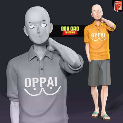 co3d saitama 3d coup poing homme super héros anime manga 3dprint statue figure 3dprinting 3d print model - Mito3D