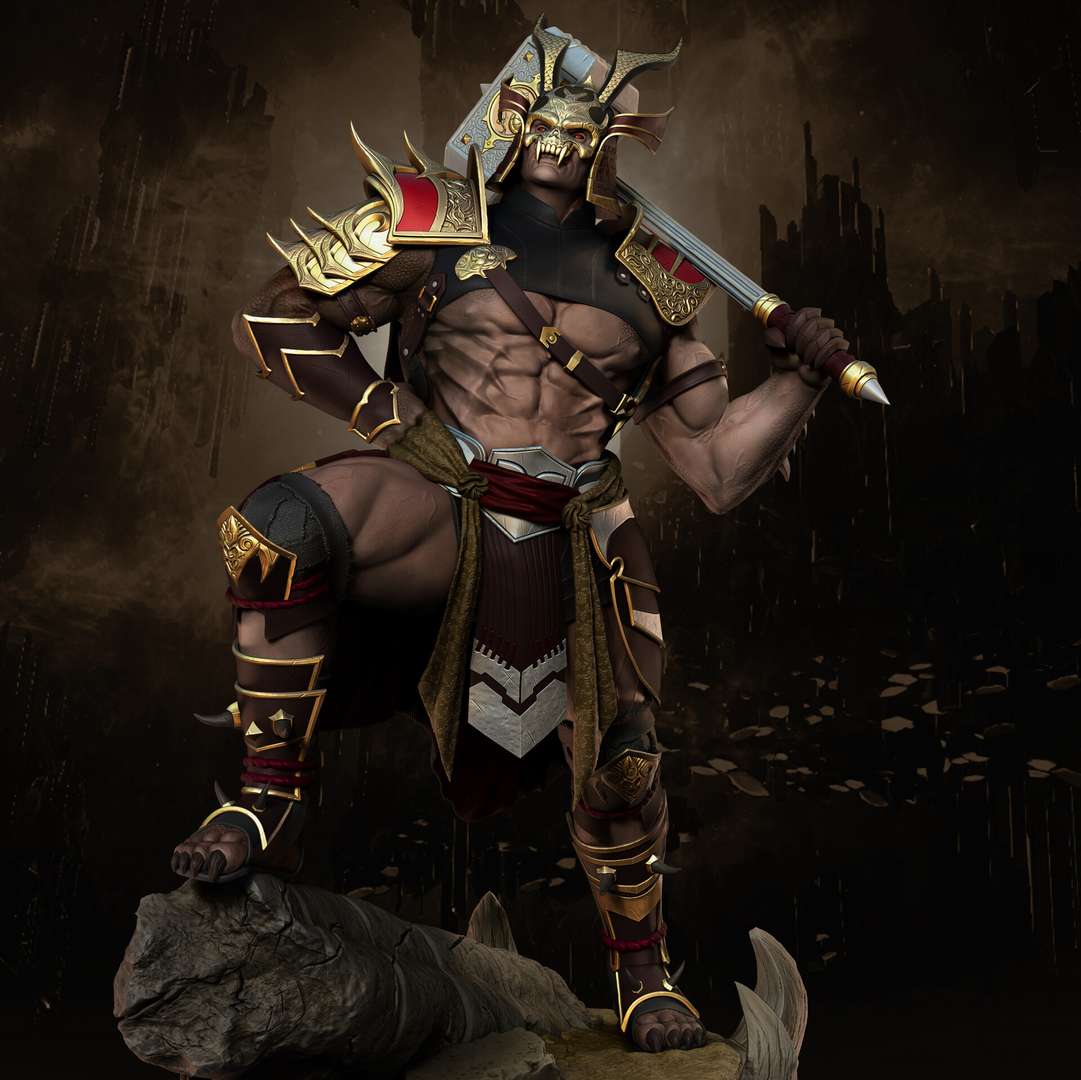 co3d shao kahn mk11 ölümlü kombat stl impressao3d zbrush 3D print model - Mito3D