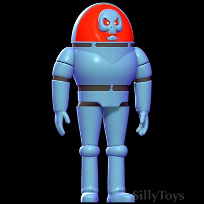 co3d spazio kook scooby doo furfante scheletro mostro metallo robot rosso 3d print model - Mito3D