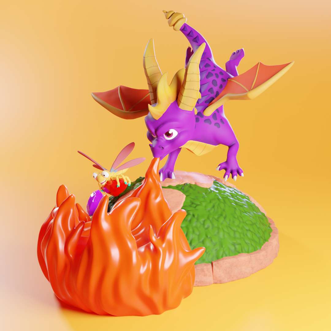 co3d spyro faíscas stl jogos ps1 dragão 3D print model - Mito3D