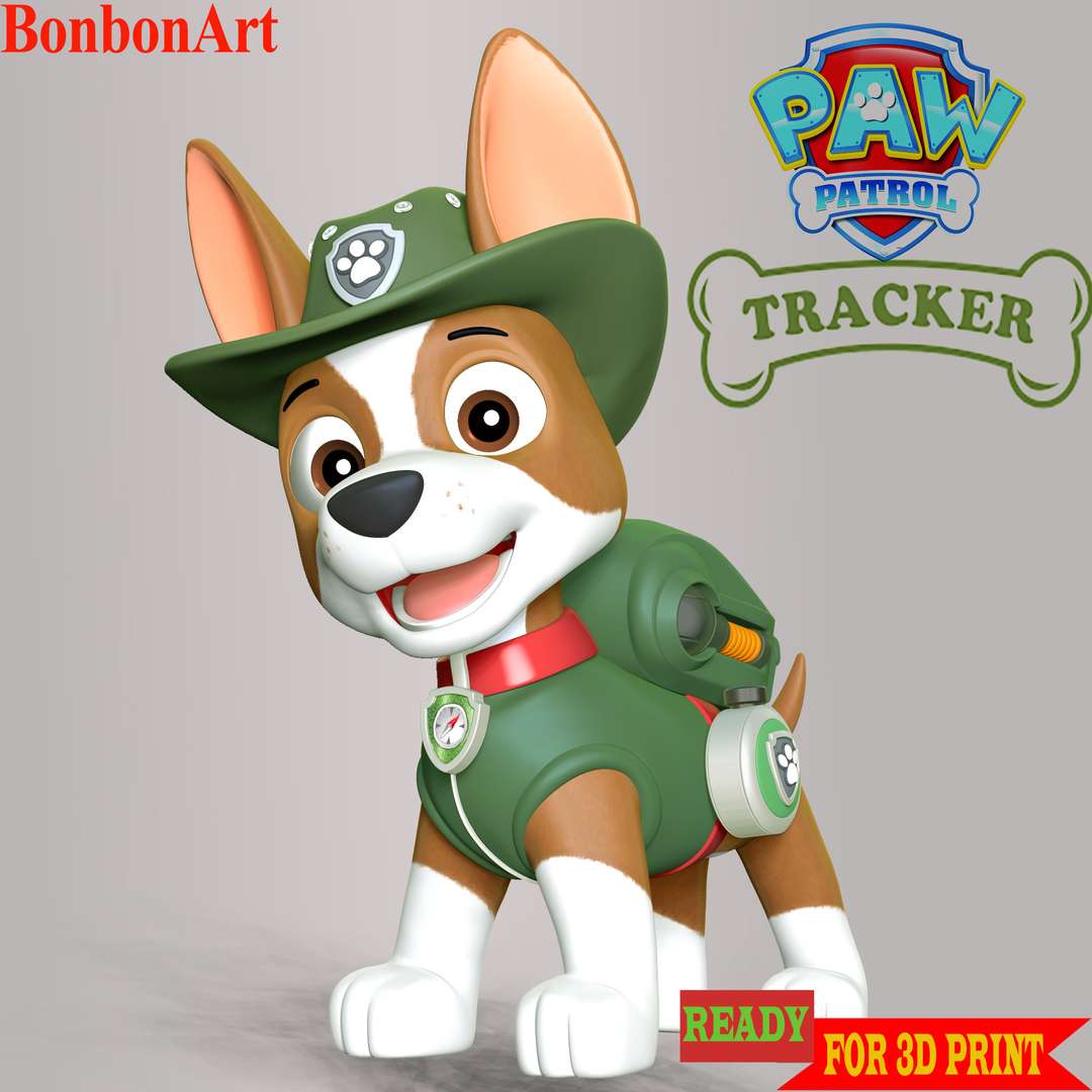 co3d rastreador pata patrulha cão cachorro animal 3dprint 3dprinting figura estátua anime desenho animado quadrinho arte design personagem manga 3D print model - Mito3D