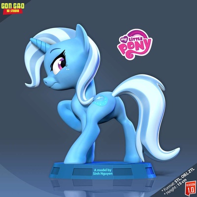 co3d trixie poney cheval licorne personnage mignonne enfant 3dprint statue figure 3dprinting dessin animé 3d print model - Mito3D