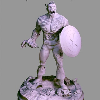 albay Amerika hayret zombiler çizgi roman Kaptan capitao zombi Steve Rogers Deadpool 3d print model - Mito3D