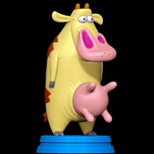 co3d - cow chicken udder female anthro cartoon 3d print model - Mito3D