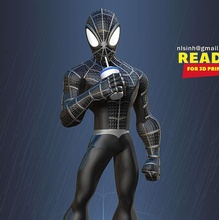 co3d sombre spider man homme araignée héros merveille super bande dessinée bandes dessinées dessin animé stylisé 3dprint statue figure 3dprinting superman 3d print model - Mito3D