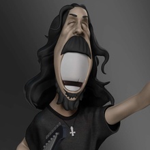 dave grohl caricature collectible rock band music 3d printing foo fighters logo zbrush art singer scale 3d print model - Mito3D