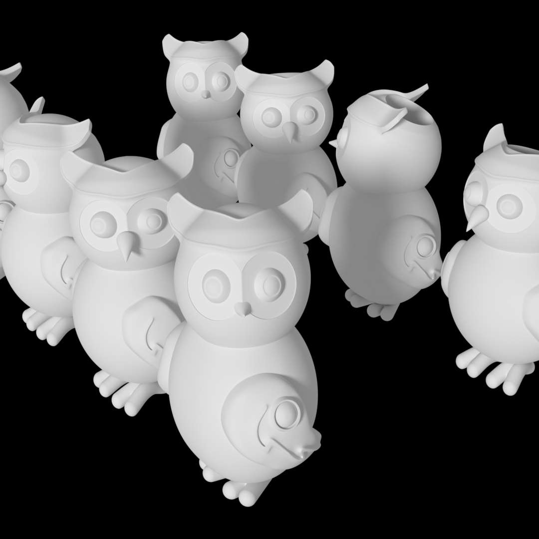 decorative owl pack stl 3d printing 3D print model - Mito3D