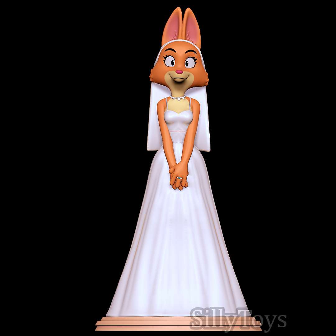 diane Foxington Boda vestido casar zorro hembra peludo antro 3D print model - Mito3D