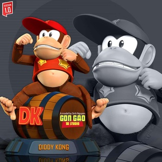 diddy kong re scimmia mostro 3dprint statua figura 3dprinting nintendo gioco carattere 3d print model - Mito3D