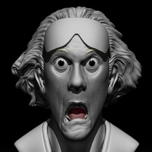 co3d - doc brown back to future bust 3d print model - Mito3D