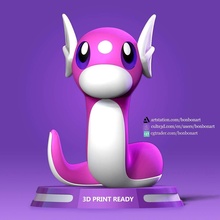 dratini Pokémon 3dprint 3dprinting figura estátua anime desenho animado quadrinho arte estatuetas miniaturas fofa criança personagem Design manga Admirador fanartanime 3d print model - Mito3D