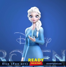 elsa - frozen 2 fanart princess cartoon 3dprint figure statue 3dprinting cute girl 3d print model - Mito3D