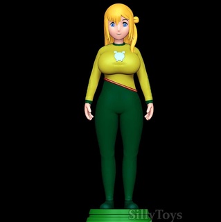 genç sarısı kıyafet ahlaksız lonca kadın anime 3d print model - Mito3D