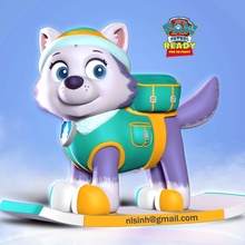 Everest pata patrulla arte fan fornido lindo dibujos animados 3dprint perro mascota perros 3dprinting estatua figura figurilla 3d print model - Mito3D