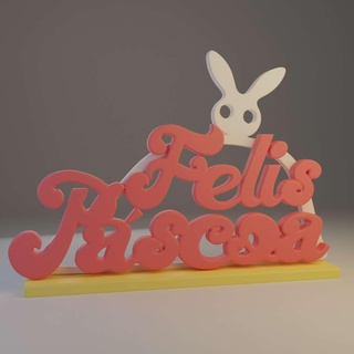 Feliz scoa Pâques fête coelho célébrer 3d print model - Mito3D