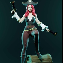 co3d - miss fortune league of legends fanart champion game sexy redhead pirate 3d print model - Mito3D