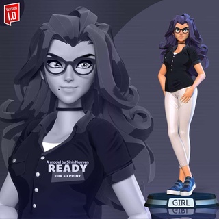 girl glasses girl female woman character superwoman cute character girl character 3dprint statue figure 3dprinting  3d print model - Mito3D