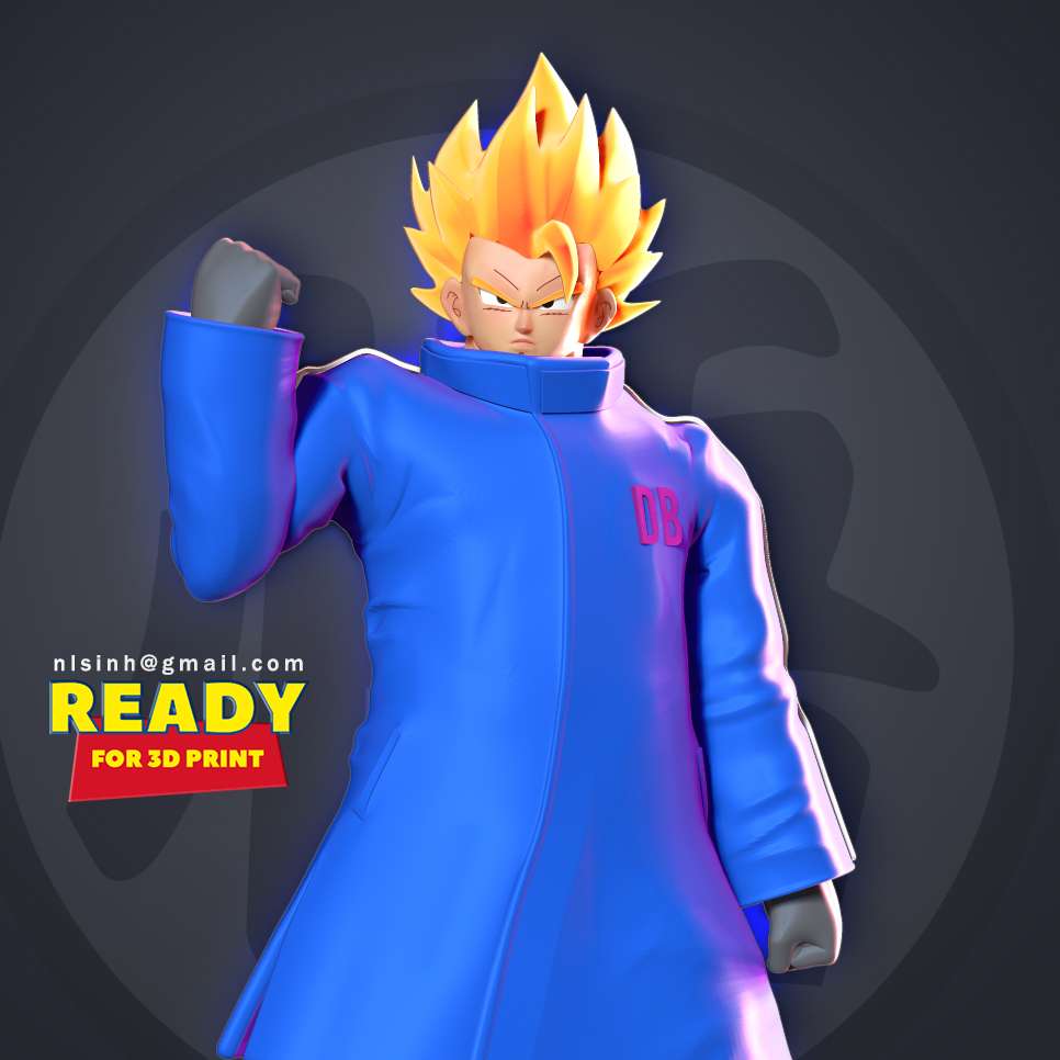 goku blue jacket 3D print model - Mito3D