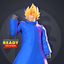 Goku azul Jaqueta 3d print model - Mito3D