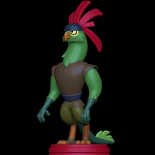 grin - pony movie parrot pirate avian bird anthro 3d print model - Mito3D