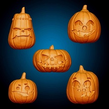 co3d - halloween pumpkins pack pumpkin cartoon terror horror fruit vegetable 3d print model - Mito3D
