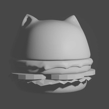 Hamburger gatto carattere carina 3d print model - Mito3D