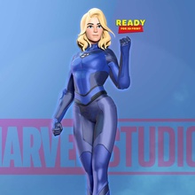 co3d - invisible woman stylized comic heroes superhero superheroes supergirl 3dprint statue figure 3dprinting 3d print model - Mito3D