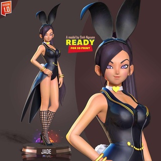 jade bunny dragon quest anime manga cute girl suit 3dprint statue figure 3dprinting game character 3d print model - Mito3D
