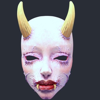 japonês estilo Horror fêmea demônio mascarar 3d print model - Mito3D