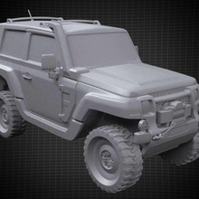 jeep stl 3d impression séparé roue 3d print model - Mito3D