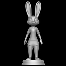 co3d judy hoppalar gündelik kıyafet zootopya tavşan kadın kürklü anthro 3d print model - Mito3D