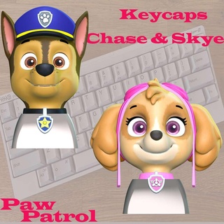 keycap chase skye - paw patrol keyscap dogs puppy animal manga movie anime 3d print model - Mito3D