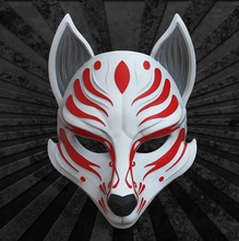 co3d kitsune mascarar anime 3d impressão modelo naruto cosplay raposa demônio japão bruxas kabuki kabuto samurai oni noh bushido 3d print model - Mito3D