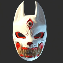co3d kitsune maske 3d print model - Mito3D