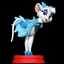 kitty mouse - great detective female furry anthro 3d print model - Mito3D
