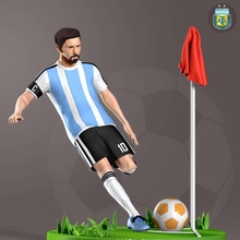 Lionel messi ronaldo jugador dibujos animados estilizado 3dprint figura fútbol estatua 3dprinting 3d print model - Mito3D