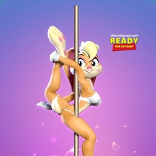 lola bunny - pole dancing fanart rabbit cute cartoon animal dancer 3dprint statue figure 3dprinting 3d print model - Mito3D