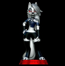 co3d - loona helluva boss wolf dog female anthro furry pentagram 3d print model - Mito3D