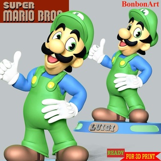Luigi Süper Mario kardeşler smbss Şirin 3dprint 3dprinting heykel anime komik figürinler çocuk karakter Sanat manga fanart 3d print model - Mito3D