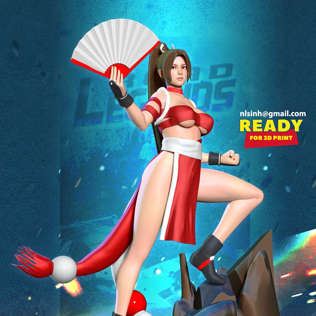 co3d - mai shiranui fanart king of fighters cute 3dprint statue figure 3dprinting game character 3D print model - Mito3D