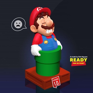 Mario stecken Rohr Nintendo niedlich Fan Art komisch Karikatur Spiel Charakter 3dprint Statue Zahl 3dprinting 3d print model - Mito3D