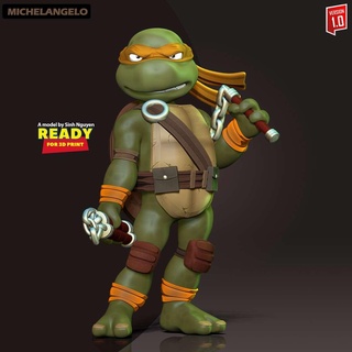 Michelangelo Adolescência mutante ninja tartarugas 2 Mike mikey Super heroi histórias quadrinhos 3dprint estátua figura 3dprinting personagem tmnt 3d print model - Mito3D