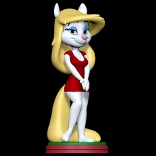 Minerva vizon animaniacs kadın fare kürklü Anthro 3d print model - Mito3D